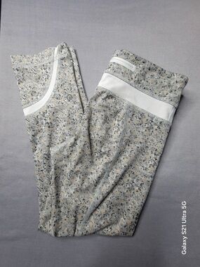 lululemon athletica speckled gray and white high-waist leggings